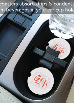 I Like Big Books Absorbent Stone Car Coaster, Single Pack