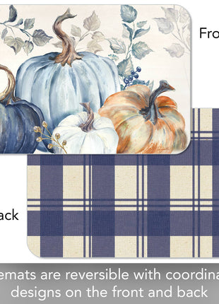 Pumpkin Blues Reversible Rectangular Plastic Placemat