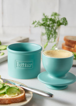 The Original Butter Bell® Crock - Cafe Matte Aqua