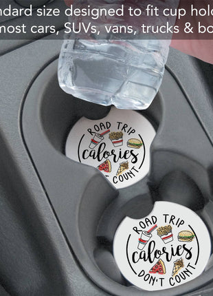 Road Trip Calories Absorbent Stone Car Coaster