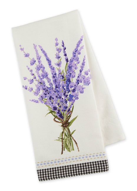 Lavender Bouquet Embellished Dishtowel