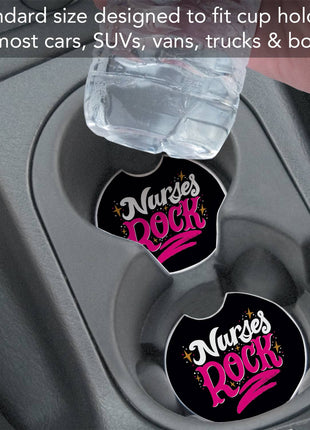 Nurses Rock Stone Car Coaster, Single Pack