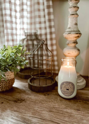 Milk Bottle Candle Clothesline Linen