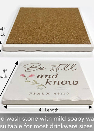 Single faith stone coaster without retail packaging
