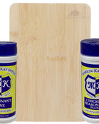 Marion-Kay Spice Gift Set – Chicken Seasoning Plus & Dominant One, 2-Pack Spices + Graceful Market Bamboo Board – BBQ Kit, Basket, or Gift Box Idea for Cooking, Grilling, and Flavor Lovers