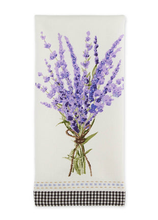 Lavender Bouquet Embellished Dishtowel