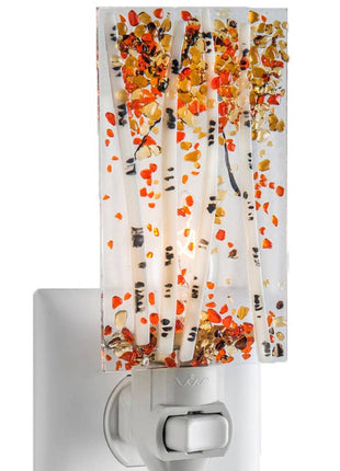 Aspen Tree Fused Glass Night Light Plug-In J Devlin