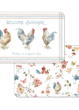 "Countryside Roosters" Reversible Plastic Placemat