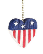 Ceiling Fan Pull - Flag Heart
