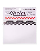 3 by 5 inch recipe card dividers with black and white check border