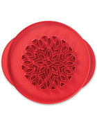 12-inch lattice and hearts reversible pie top cutter in red