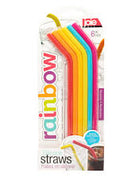 Joie Silicone Straws with Cleaning Brush, Set of 6, Rainbow Color Assortment