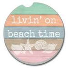 Ceramic Car Coasters - Livin’ On Beach Time