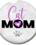 Ceramic Car Coaster - Cat Mom
