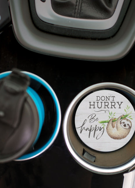 Ceramic Car Coaster - Don’t Hurry Be Happy
