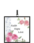 Stained Glass Window Art - Faith Hope Love