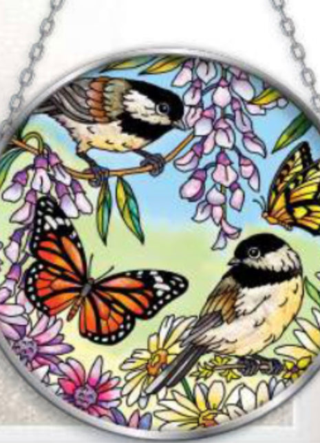 Stained Glass Window Art - Chickadee Garden