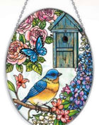 Stained Glass Window Art - Birdsong Bluebird