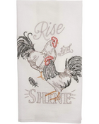 Farmer's Market Rooster Embroidered Flour Towel