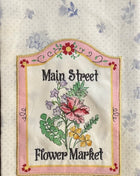 Main Street Flower Market Tea Towel - Hand Embroidery Pattern