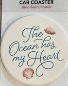 Ceramic Car Coasters - The Ocean Has My Heart