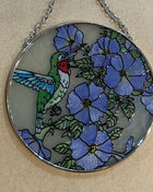 Stained Glass Window Art - Hummingbird Garden