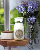 Milk Bottle Candle Blooming Lilac