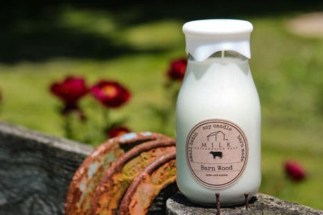 Milk Bottle Candle Suck It Up Buttercup soy candle