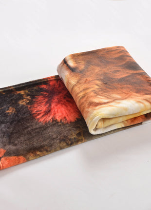 Highland Calf Floral Faux Fur Plush Throw Blanket