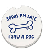 Saw A Dog Stone Car Coaster, Single Pack