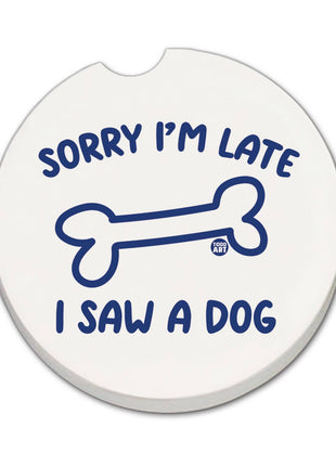 Saw A Dog Stone Car Coaster, Single Pack