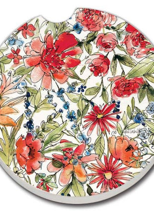 Americana Mood - Floral Absorbent Stone Car Coaster 1 Pk