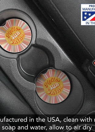 Hello Sun Absorbent Stone Car Coaster, Bulk
