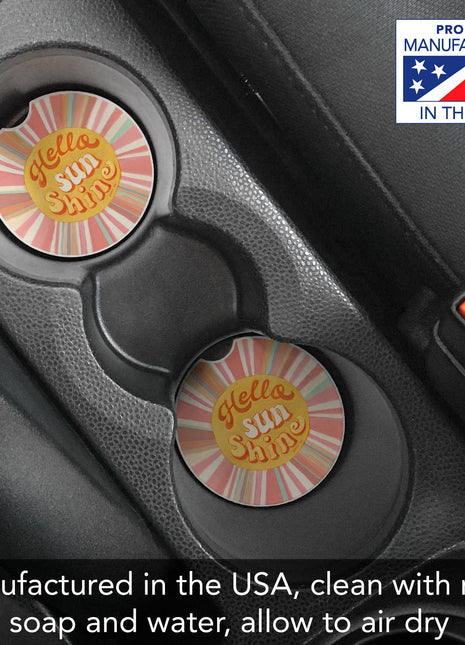 Hello Sun Absorbent Stone Car Coaster, Bulk