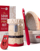 KneadAce PRO sourdough kit with starter jar proofing baskets and bread lame