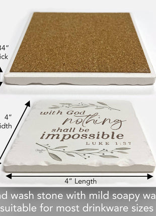 With God Stone Tile Coaster