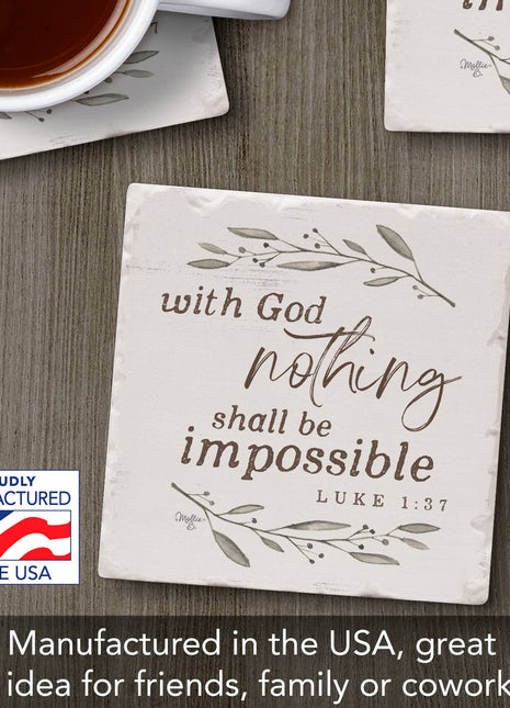 With God Stone Tile Coaster