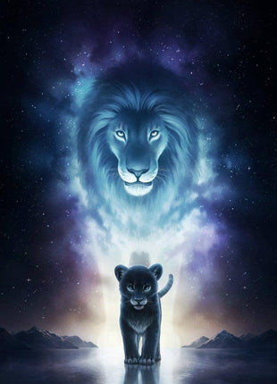 Lion & Cub Faux Fur Plush Throw Blanket