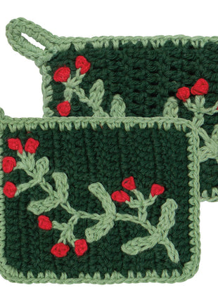 Winterberry Christmas Crochet Sponges Set of 2