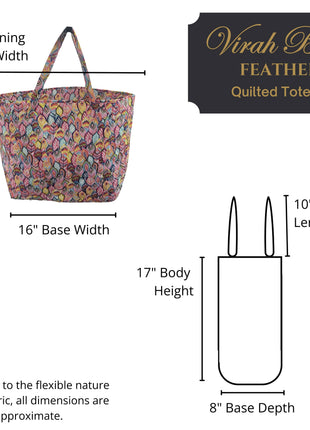 Boho Feather Quilted Tote Bag