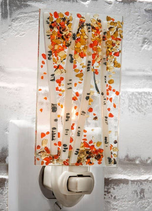 Aspen Tree Fused Glass Night Light Plug-In J Devlin