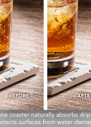 Treasure Single Absorbent Stone Tumbled Tile Coaster