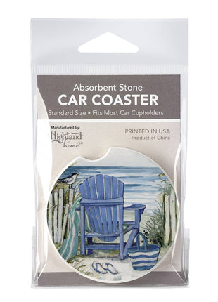Coastal stone car coaster for vehicle cup holder