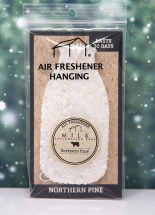 Giftable milk bottle air freshener for car mirror or home hook
