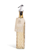 500ml honeycomb glass cruet in dune beige with pour spout and stopper
