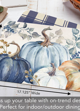 Pumpkin Blues Reversible Rectangular Plastic Placemat