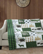 Bear Wilderness Patchwork Quilted Throw