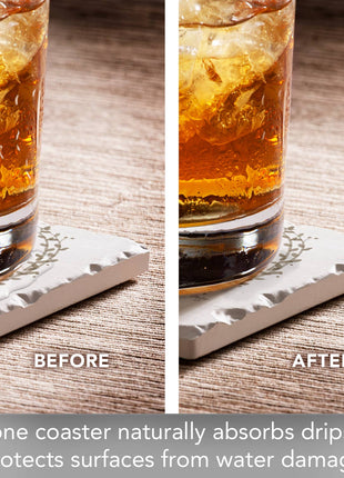 Sufficient Single Absorbent Stone Tumbled Tile Coaster
