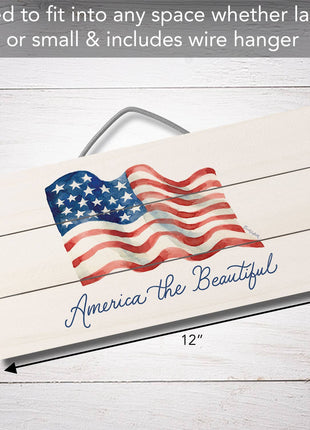 America the Beautiful Pallet Wood Sign, 12 x 6
