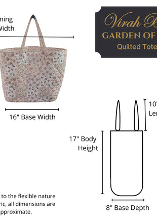 Rose Floral Patchwork Quilted Tote Bag